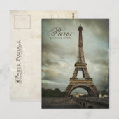 Vintage Paris Eiffelturm Postkarte (Vorne/Hinten)