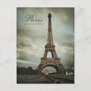 Vintage Paris Eiffelturm Postkarte