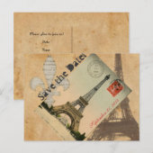 Vintage-Paris-Eiffelturm-Postkarte Terminankündigu Ankündigungspostkarte (Vorne/Hinten)