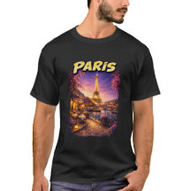 Vintage-Paris-Eiffelturm-Sonnenuntergang-T-Shirt