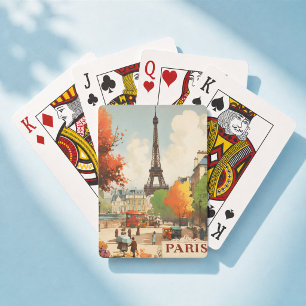 Vintage Paris Eiffelturm Straßenszene Spielkarten