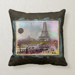 Vintage Paris Eiffelturm Szene Individuelles Kisse Kissen