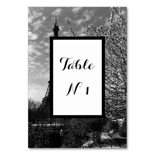 Vintage Paris Eiffelturm Tischnummer (Vorderseite)