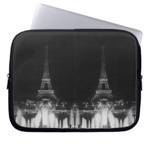 Vintage Paris Fontaines Eiffelturm Nacht Untersetz Laptopschutzhülle
