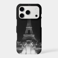 Vintage Paris Fontänen Eiffelturm Nacht