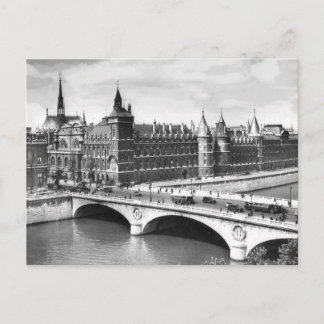Vintage Paris Foto Palace of Justice. Postkarte