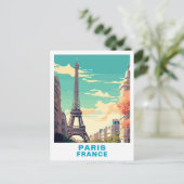 Vintage Paris, France Eiffel Tower Postkarte (Stehend Vorderseite)
