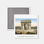 Vintage Paris Frankreich, Arc de Triomphe Magnet (Vorderseite/Rückseite)