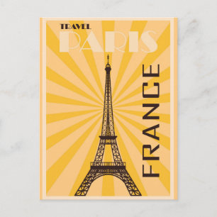 Vintage Paris Frankreich Eiffel Tower Reiseplakat Postkarte