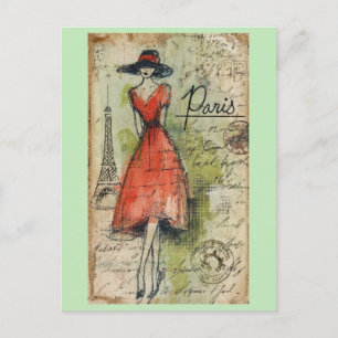 Vintage Paris Frankreich Eiffelturm französische M Postkarte