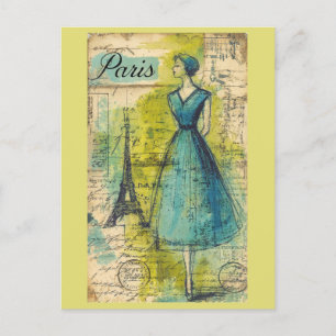 Vintage Paris Frankreich Eiffelturm französische M Postkarte