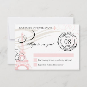 Vintage Paris Frankreich Geburtstagsfeier RSVP Karte