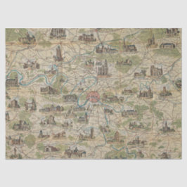 Vintage Paris Frankreich Karte Tissue Paper oder d Seidenpapier