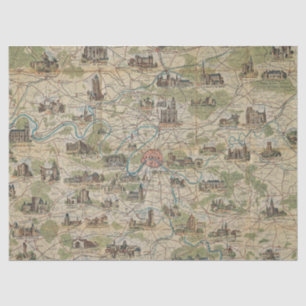 Vintage Paris Frankreich Karte Tissue Paper oder d Seidenpapier