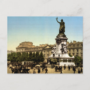 Vintage Paris Frankreich, Place de la Republique Postkarte
