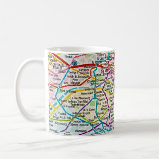 Vintage-Paris-Frankreich-U-Bahn-Karten-Postkarte Kaffeetasse