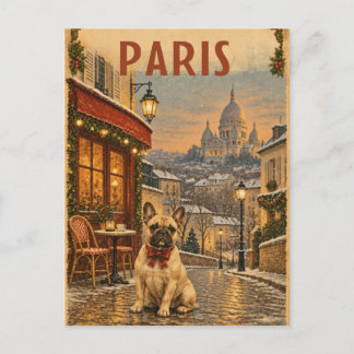 Vintage-Paris-Französisch-Weihnachts-Postkarte Postkarte