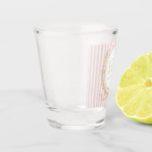 Vintage Paris Glam | Pink Stripe Bridal Shower Schnapsglas (Links)