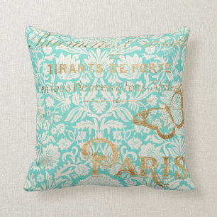 Vintage-Paris-Gold-Design mit Schmetterling Kissen