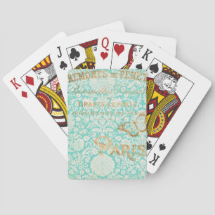 Vintage-Paris-Gold-Design mit Schmetterling Spielkarten
