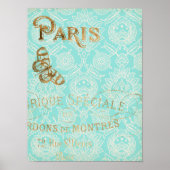 Vintage Paris Gold Design Poster (Vorne)
