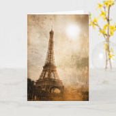 Vintage Paris-Grußkarte Karte (Gelbe Blume)