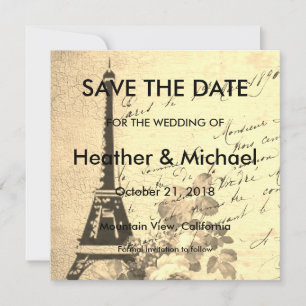 Vintage-Paris-Hochzeit-Savethe-Date-Hochzeit Save The Date