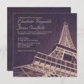 Vintage Paris-Hochzeits-Einladungen Einladung (Vorne/Hinten)