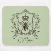 Vintage Paris Imker französische Kronenbiene König Mousepad (Vorne)