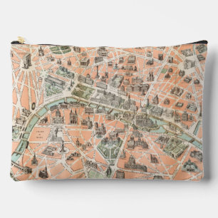 Vintage-Paris-Karte-Kulturtasche Zubehörtasche