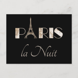 Vintage Paris-Karte Paris La Nuit Postkarte