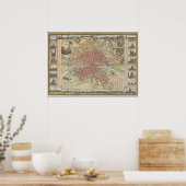 Vintage Paris-Karte Poster (Küche)