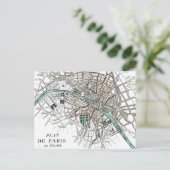 Vintage Paris-Karte Postkarte (Stehend Vorderseite)