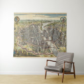 Vintage Paris-Karte Wandteppich (Beispiel (Horizontal))