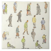 Vintage Paris-Leute-dekorative Fliese (Vorderseite)