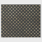 Vintage Paris-Lilie in Black and Gold Geschenkpapier (Flach)