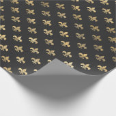 Vintage Paris-Lilie in Black and Gold Geschenkpapier (Ecke)