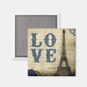 Vintage Paris Magnet (Vorderseite/Rückseite)