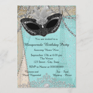 Vintage-Paris-Maskenball-Party Einladung
