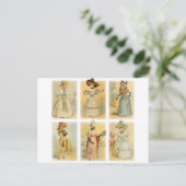 Vintage Paris-Mode (1) Postkarte (Stehend Vorderseite)