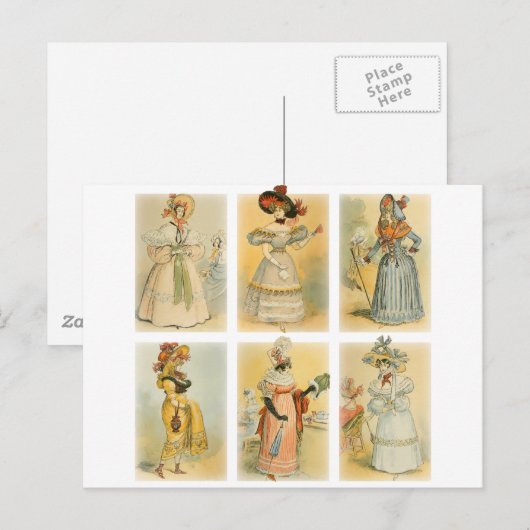 Vintage Paris-Mode (1) Postkarte (Vorne/Hinten)