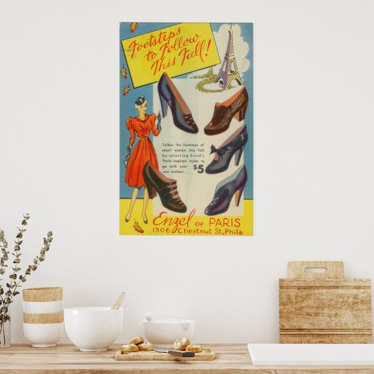 Vintage Paris-Modewerbung Poster (Küche)