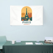 Vintage Paris – Notre Dame Cathedral Retro Travel Banner (Messeveranstaltung)