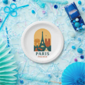 Vintage Paris Paper Plates – French Cathedral Art Pappteller (Party)