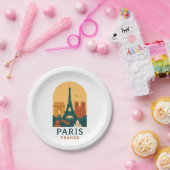 Vintage Paris Paper Plates – French Cathedral Art Pappteller (Party)