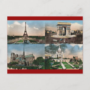 Vintage Paris, Paris, Mehrfachansicht Postkarte