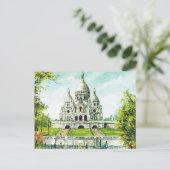 Vintage Paris, Paris, Montmatre, Sacre Coeur Postkarte (Stehend Vorderseite)