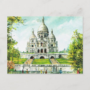 Vintage Paris, Paris, Montmatre, Sacre Coeur Postkarte