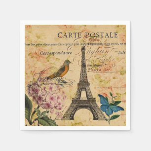 Vintage-Paris-Party-französische botanische Eiffel Serviette