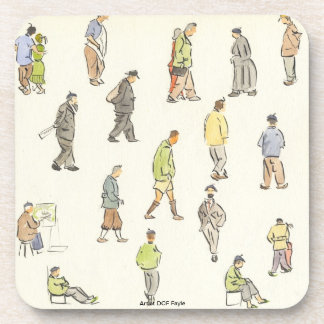 Vintage Paris People Coaster Getränkeuntersetzer